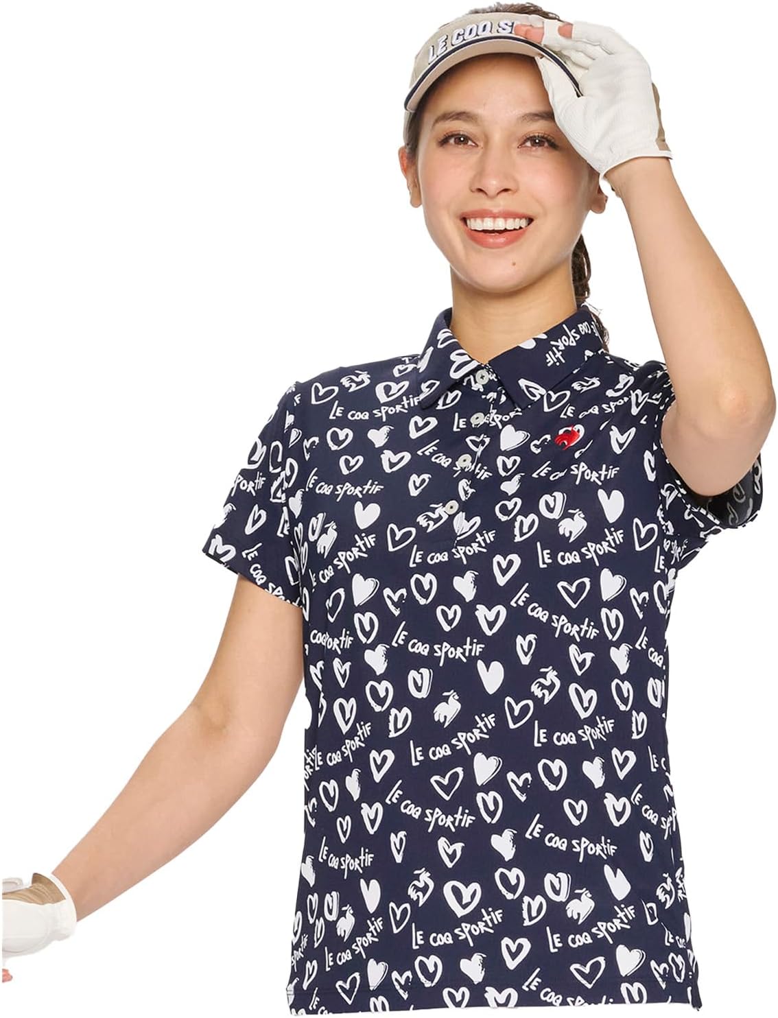 新品ルコック ゴルフ　Lサイズ　デニム調　半袖シャツ　ポロシャツ レディース le coq sportif GOLF セール SALE 公式 ルコックスポルティフ